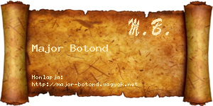 Major Botond névjegykártya